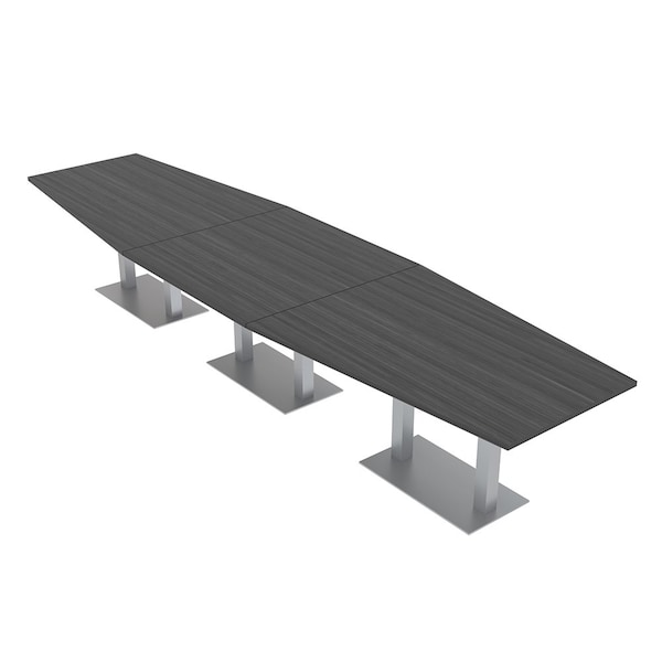 Skutchi Designs 45 in W, 165.75 in L, 29 in H, Engineered Wood Top, Grey HAR-HEX.IR-46x168-DOU-ASIANNIGHT - main